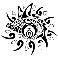 Sun and eye tattoo design