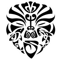 Warrior mask tattoo design