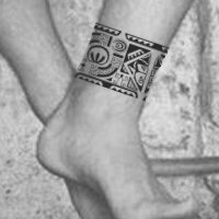 Marquesan ankle-band tattoo design
