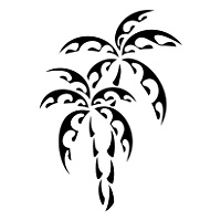 Palm trees tattoo design