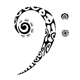 Bass clef tattoo design