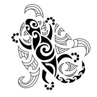 Maori gecko tattoo design