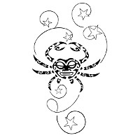 Crab and stars tattoo design