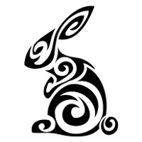 Tribal rabbit tattoo