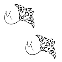 Manta with twist tattoo design