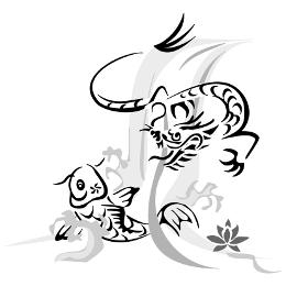 Koi and dragon tattoo photo