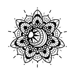 Mehndi sun tattoo design