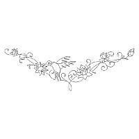 Humming bird and lotus tattoo design