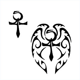 Ankh 5 + A + L tattoo design