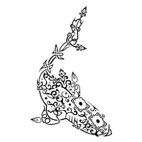 Arabesque shark tattoo