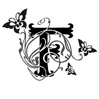 F and butteflies tattoo design
