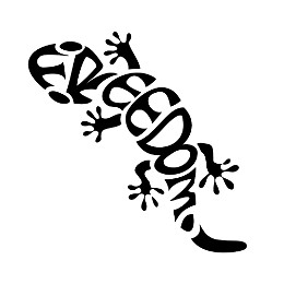 Freedom gecko tattoo design