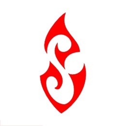 S+V flame tattoo design