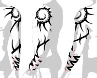 Tribal arm sleeve tattoo