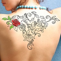 Old school flowers tattoo photo