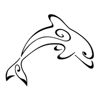 Stylized dolphin tattoo photo