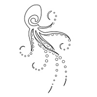 Stylized octopus tattoo photo