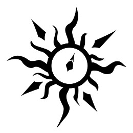 Sun compass tattoo design