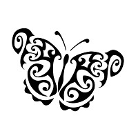 Tribal butterfly tattoo design