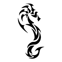Tribal seahorse tattoo design