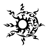 Sun-moon tattoo design