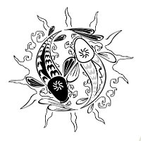 Yin Yang Pisces tattoo design