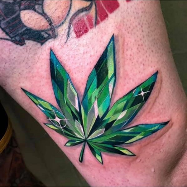 Dexter - Weed crystal jewel tattoo photo