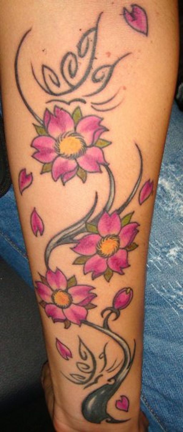 Francesca - Butterfly cherry blossoms tattoo photo