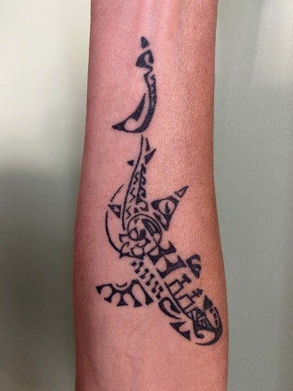 Helmke - whitetip-shark tattoo