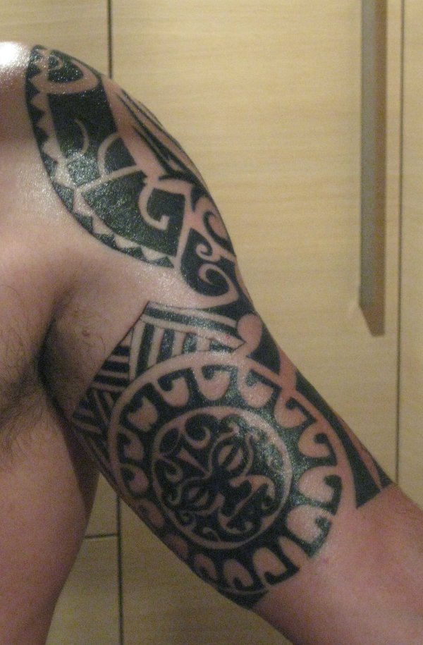 James - Polynesian arm inside tattoo photo