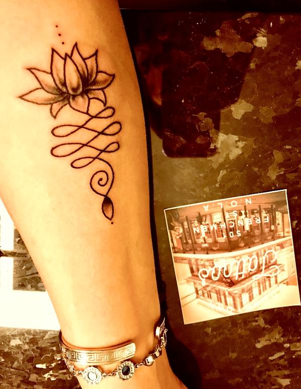 Lori - Unalome lotus tattoo photo