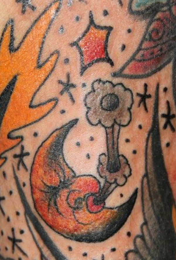 Mattia - Old school moon tattoo photo