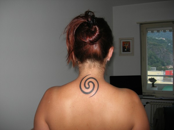 Melanie - Double spiral tattoo photo