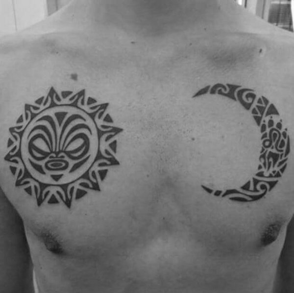Rawiya - Sun and moon tattoo photo
