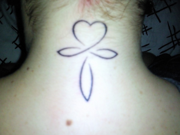 Sophie - Ankh and heart tattoo