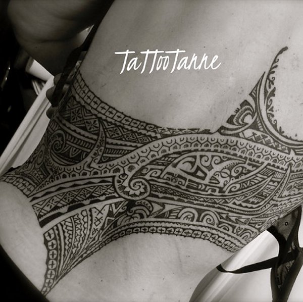 Tanne - Polynesian back tattoo photo
